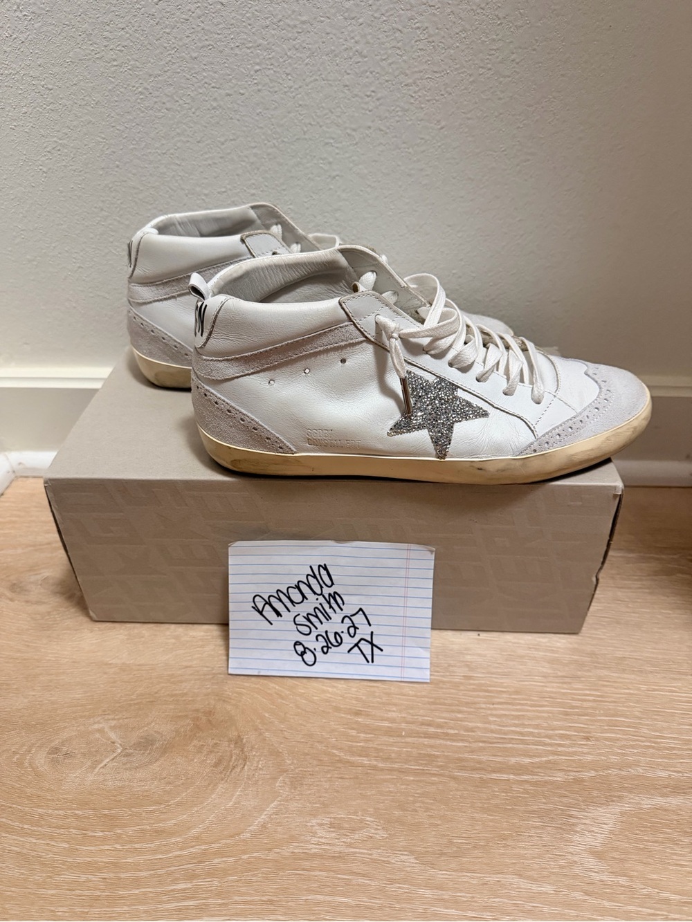 Golden Goose size 39 with crystal star